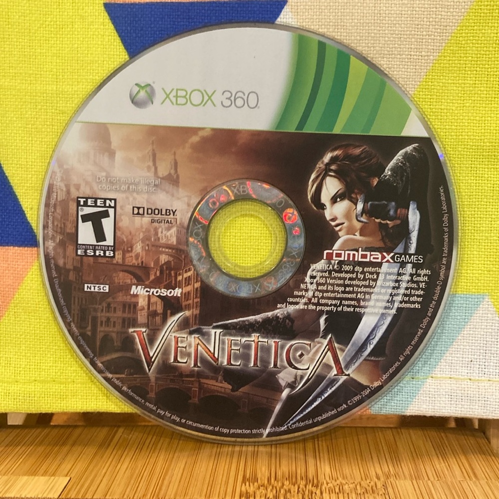 XBOX 360 Venetica Game Disc Green Brown